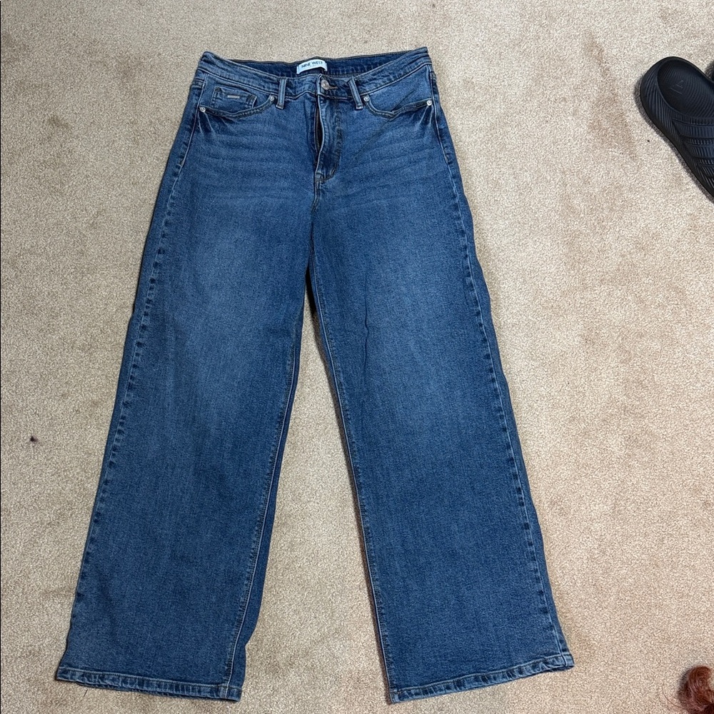 Classic Wide-Leg Women's Jeans - Dark Blue